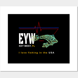 Key West Florida, I love fishing in the USA Posters and Art